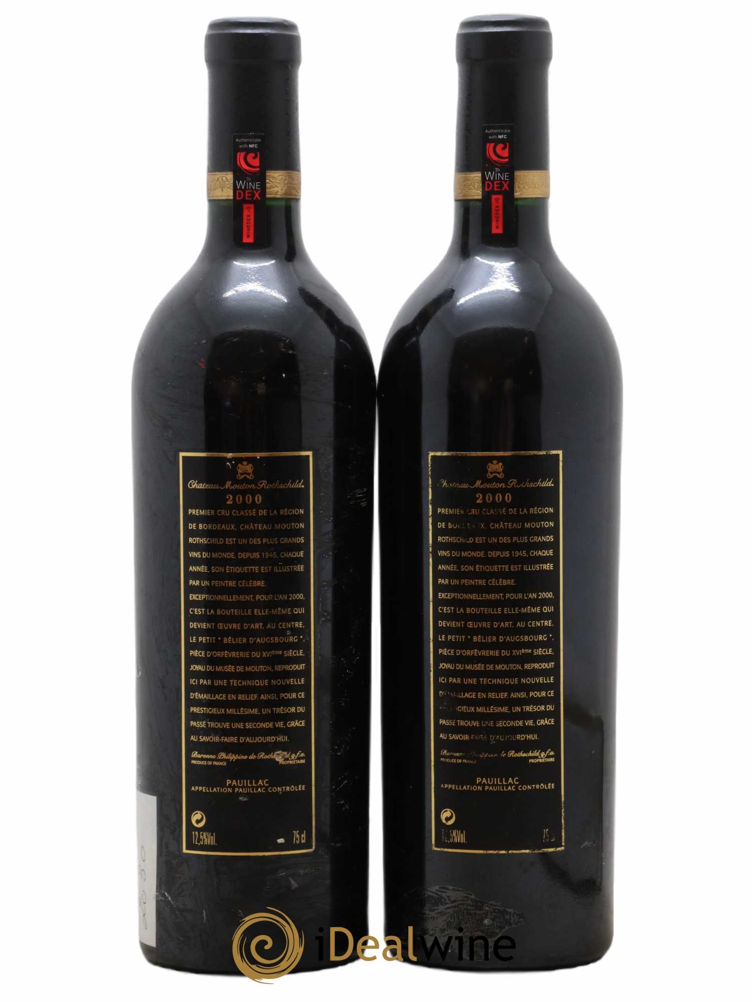 Château Mouton Rothschild 1er Grand Cru Classé  2000 - Lot de 2 Bouteilles