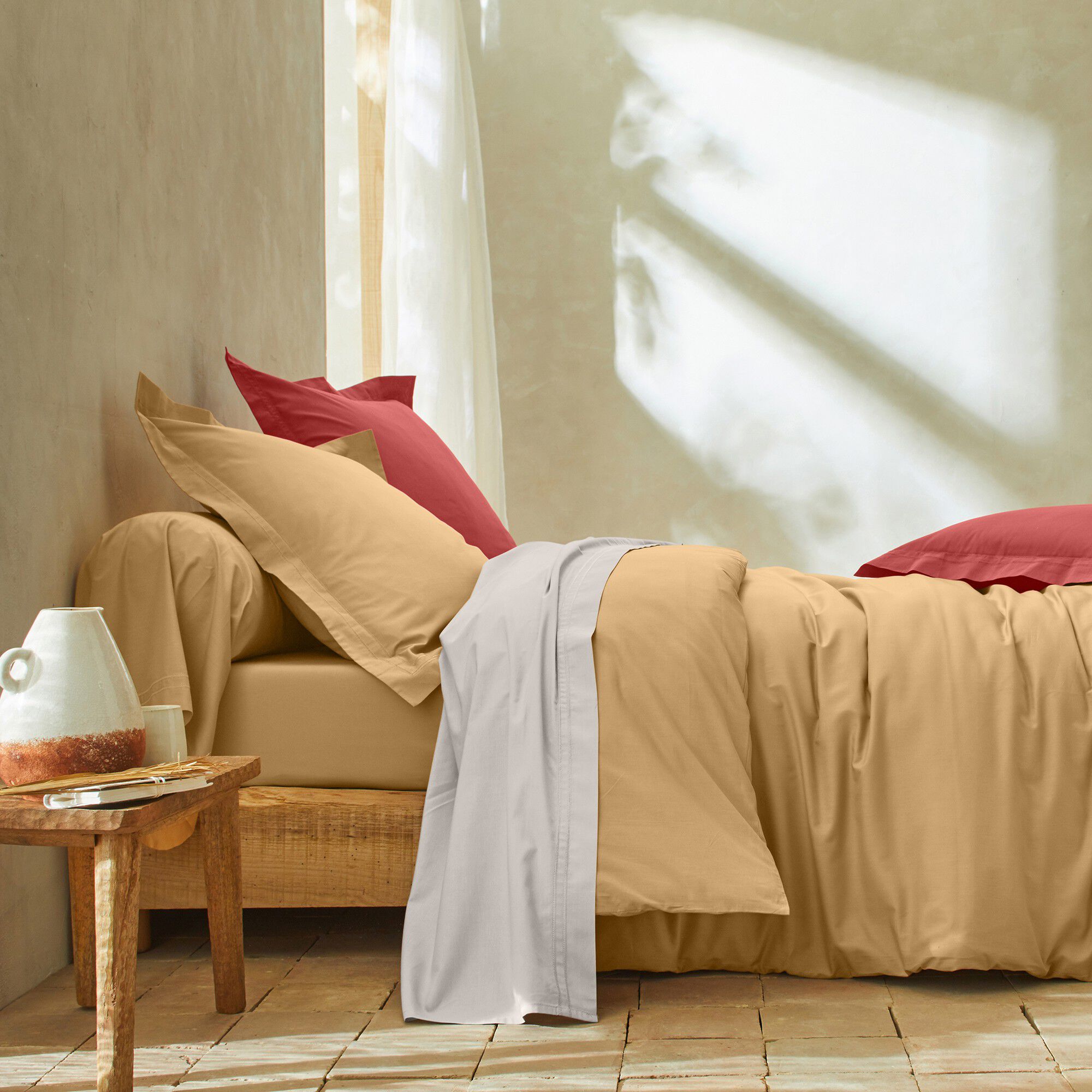 Linge de lit uni percale
