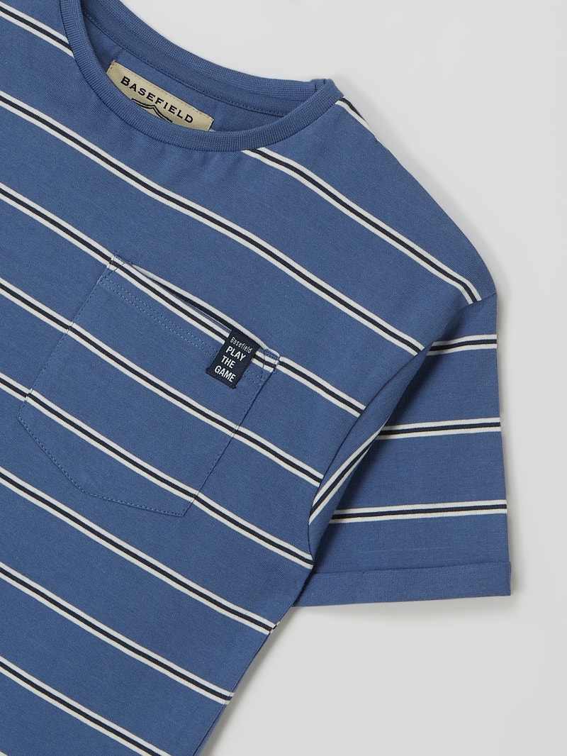 T-Shirt mit Streifenmuster in blau