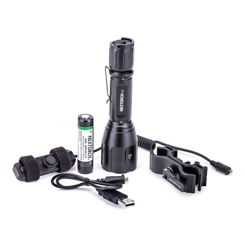 LED-Taschenlampe Nextorch Hunting Set T7, wiederaufladbare 1300-Lumen-LED (taktische Taschenlampe)