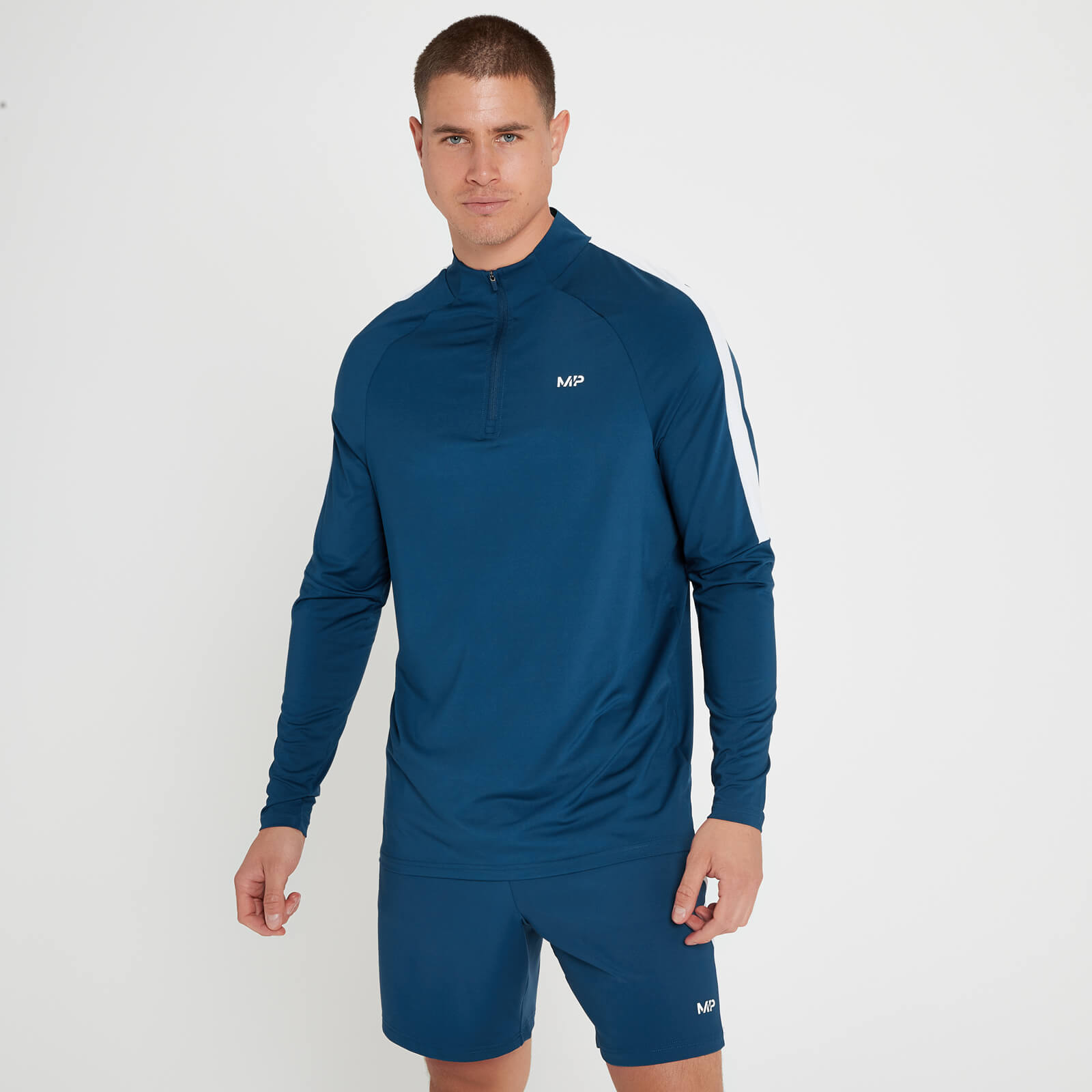 Haut à fermeture éclair ¼ MP Tempo pour hommes – Bleu intense
