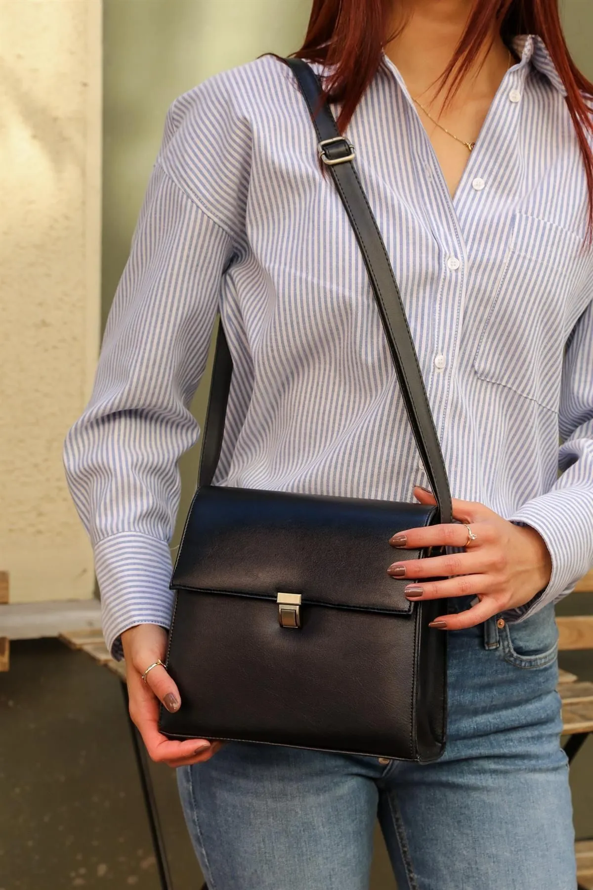 Madamra  Schwarze Damen-Design-Vintage-Tasche