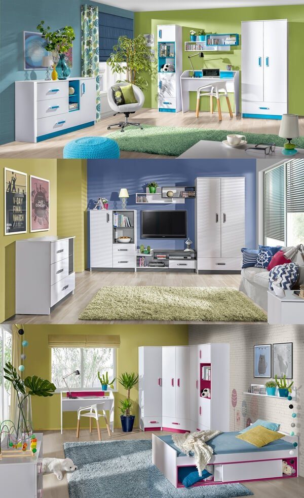 Feldmann-Wohnen Highboard Trafiko, 90cm weiß Farbapplikation wählbar 2-türig mit 1 Schublade