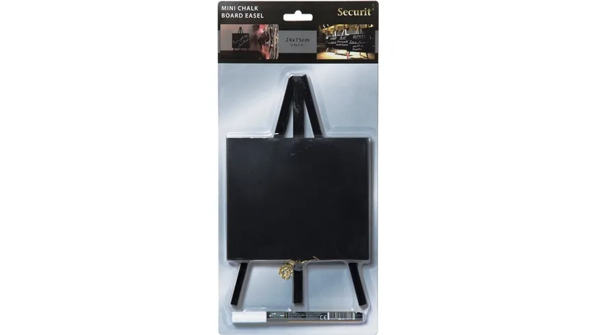 Securit Tisch-Kreidetafel Mini Staffelei schwarz inklusive Kreidemarker