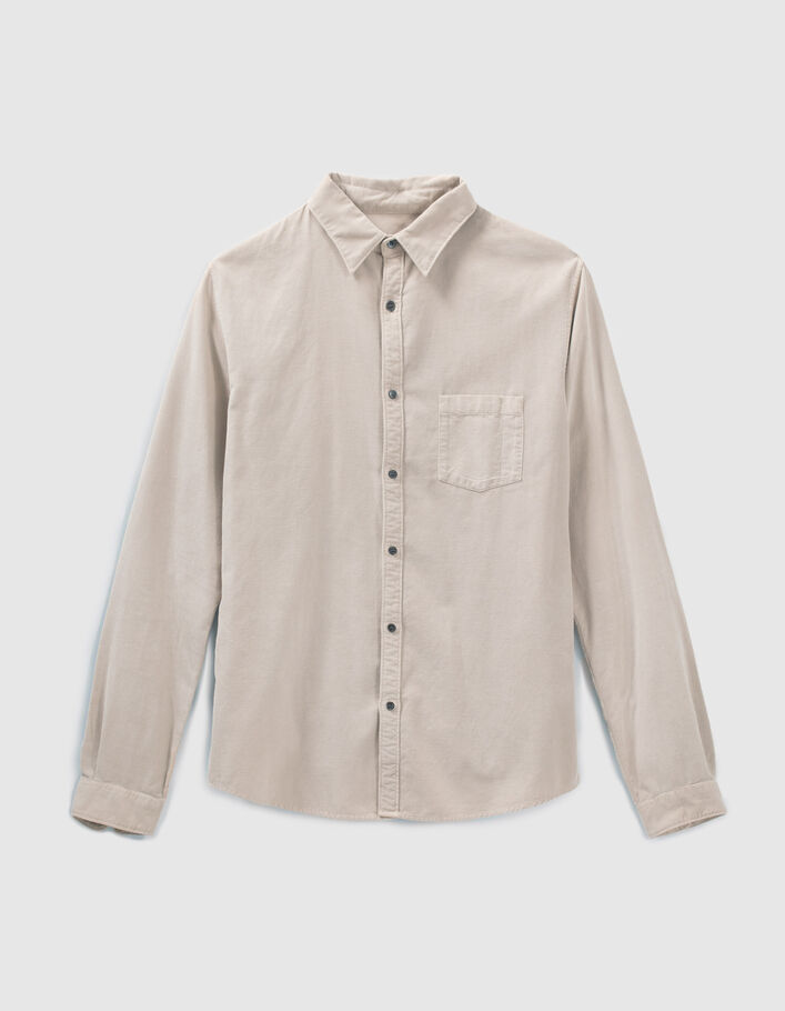 Chemise REGULAR grise en velours milleraies Homme