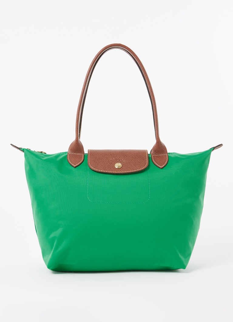 Longchamp Le Pliage Original olkalaukku M nahkayksityiskohdilla