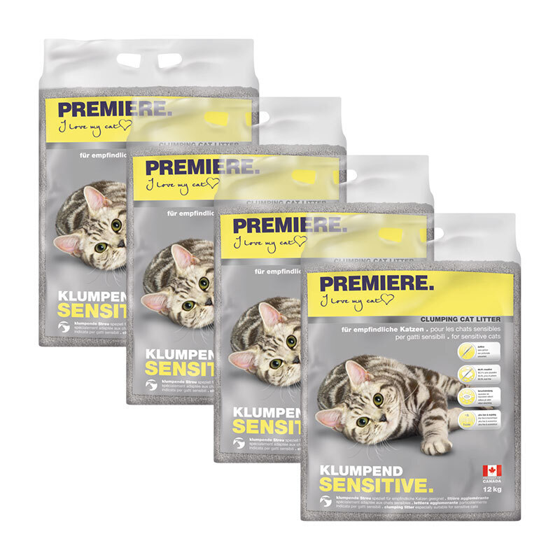 PREMIERE Katzenstreu PREMIERE Sensitive Klumpstreu 4x12 kg
