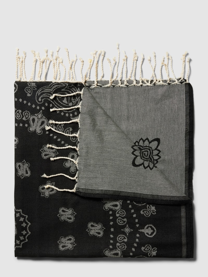 Strandtuch mit Paisley-Muster Modell 'FOUTAS' in schwarz