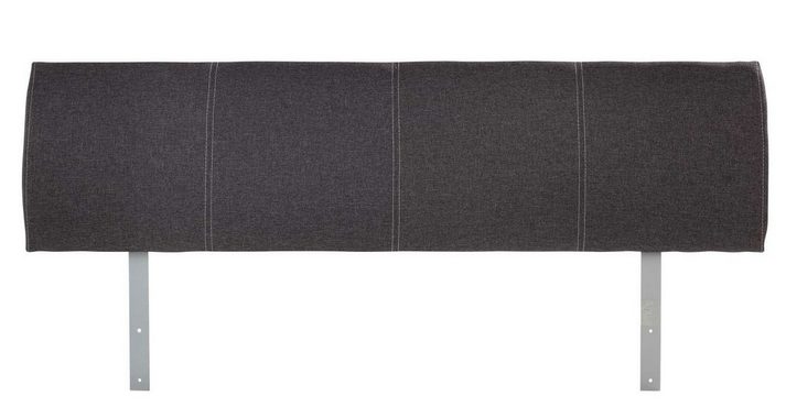 Home4You Kopfteil Bettkopfteil für Bettgestell, Anthrazit, B 140 cm, Webstoff, mit weißen Ziernähten