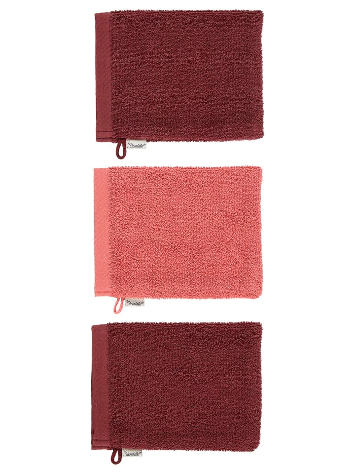 Sterntaler Waschhandschuhe 3er-Pack ESEL Emmily in hellrot günstig kaufen onesize