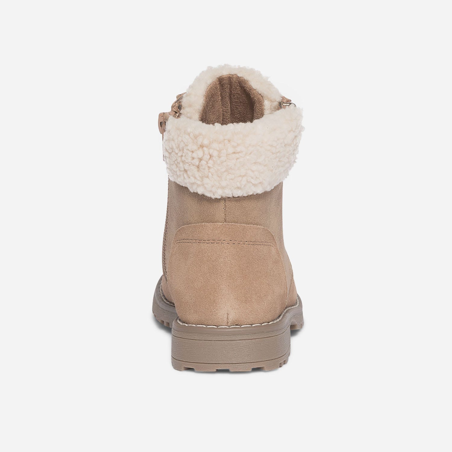 Boots à lacet camel clair avec haut fourré