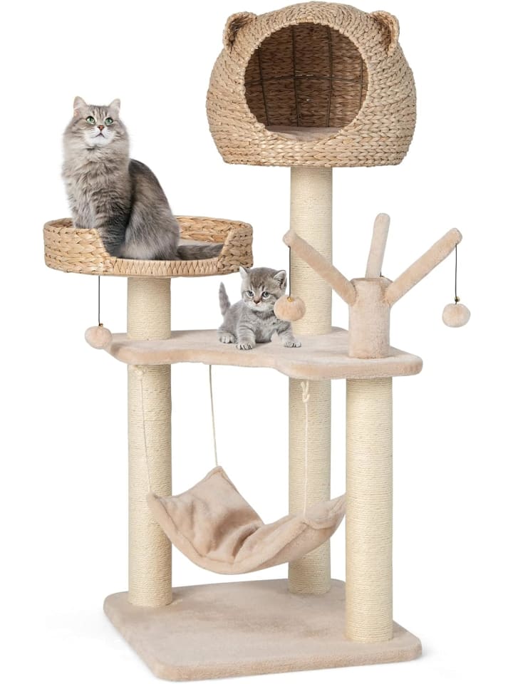 COSTWAY Katzenbaum mit Höhle in Beige günstig kaufen onesize