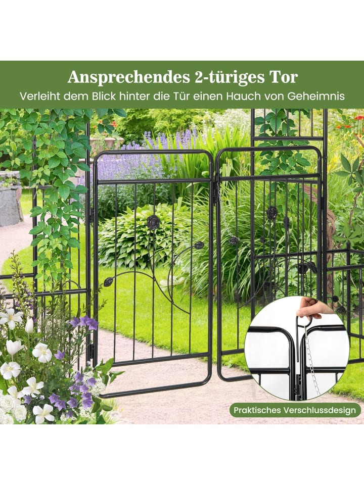 COSTWAY Rosenbogen mit Tür 202x50x220cm in Schwarz günstig kaufen onesize
