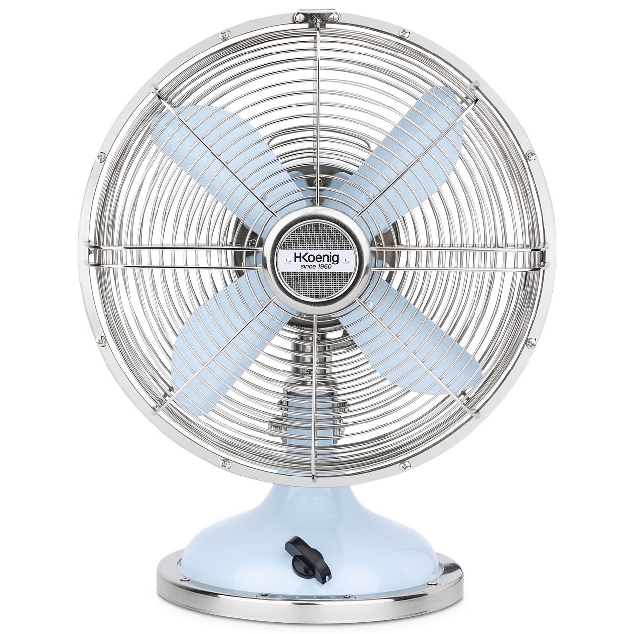 H.Koenig Elektrischer Tischventilator im Retro-Stil, hellblau