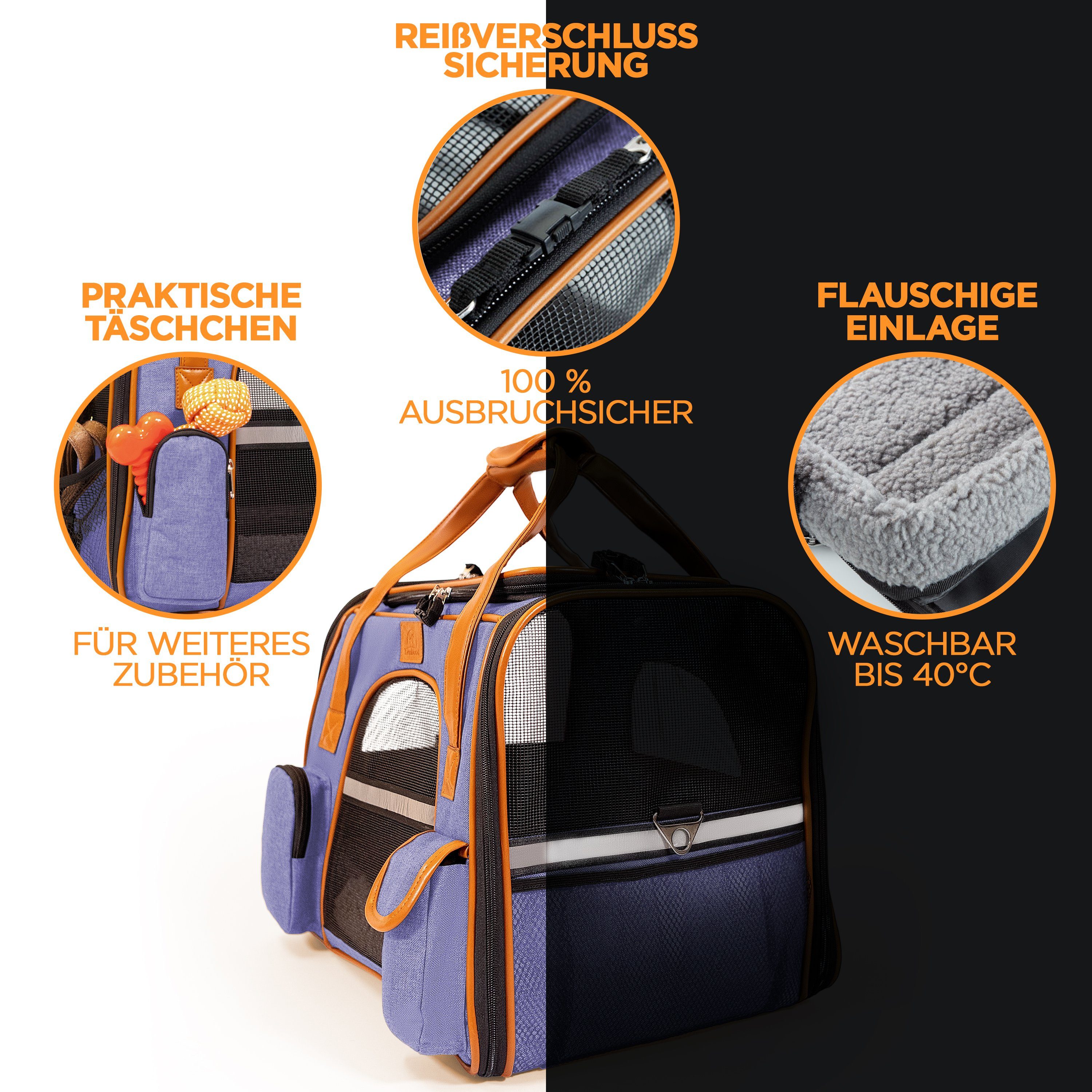 Tierhood Tiertransporttasche Faltbare Tragetasche für Hund & Katze Hundetasche - Katzentasche