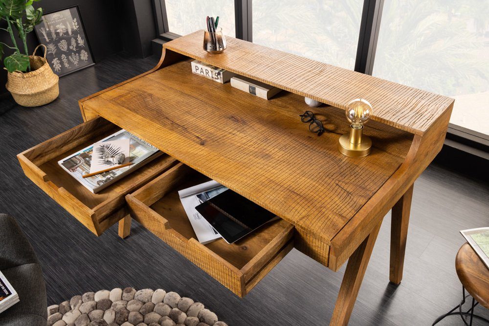 riess-ambiente Schreibtisch MONSOON 120cm braun (Einzelartikel, 1-St), Sekretär · Schublade · Massivholz · Büro