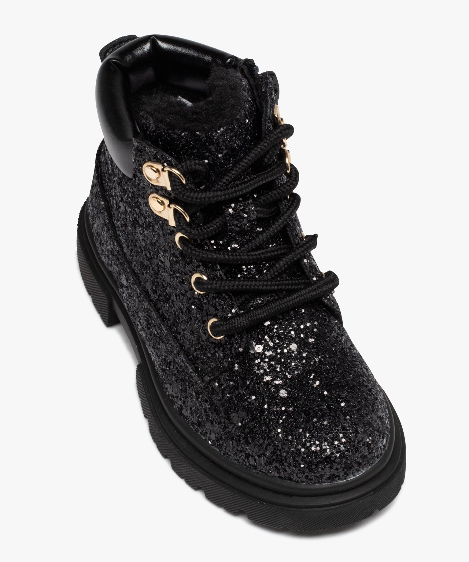 Boots fille à paillettes doublure chaude noir | GEMO