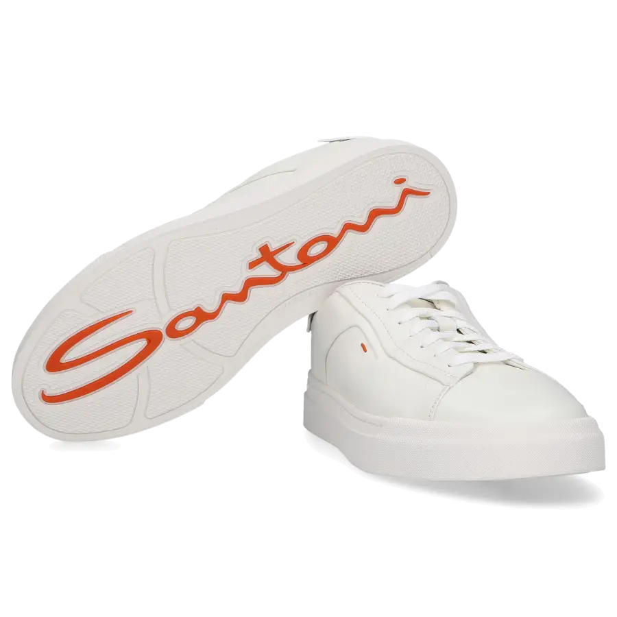 Santoni - Sneaker low DARTS Kalbsleder - weiß