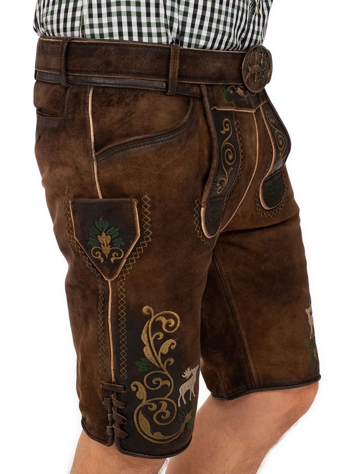 Gwandler Lederhose XAVER-gespeckt in hellbraun günstig kaufen