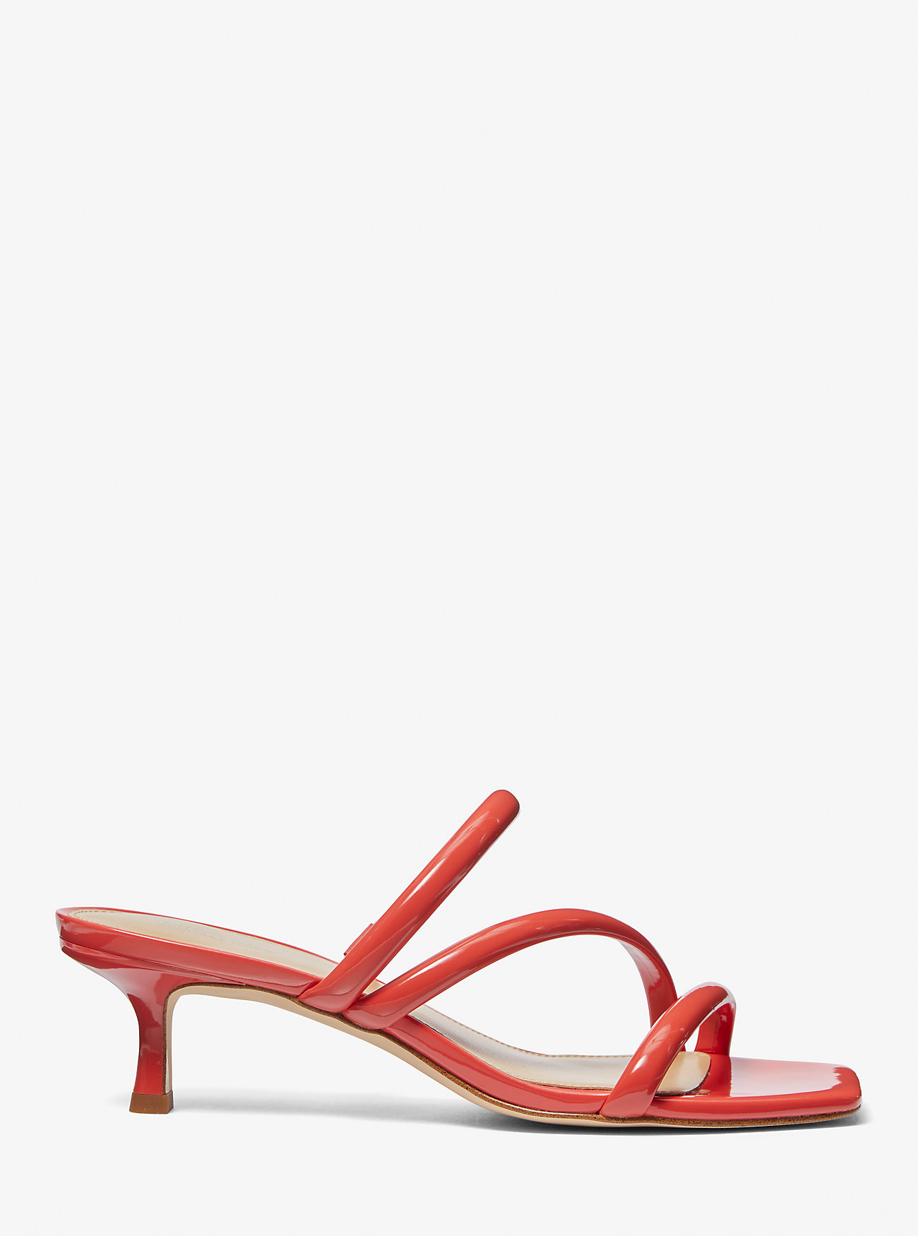 Celia Patent Kitten Sandal - SPICED CORAL