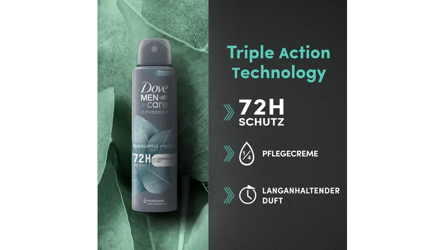 Dove MEN+care advanced Anti Transpirant Spray Eukalyptus und Minze Duft 150 ml