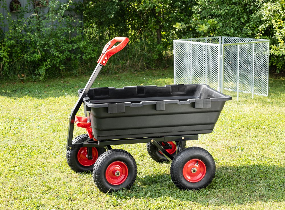 Green Yard GreenYard® Gartenwagen mit Kippfunktion, Volumen 65l,Tragkraft 550kg, Handwagen Bollerwagen