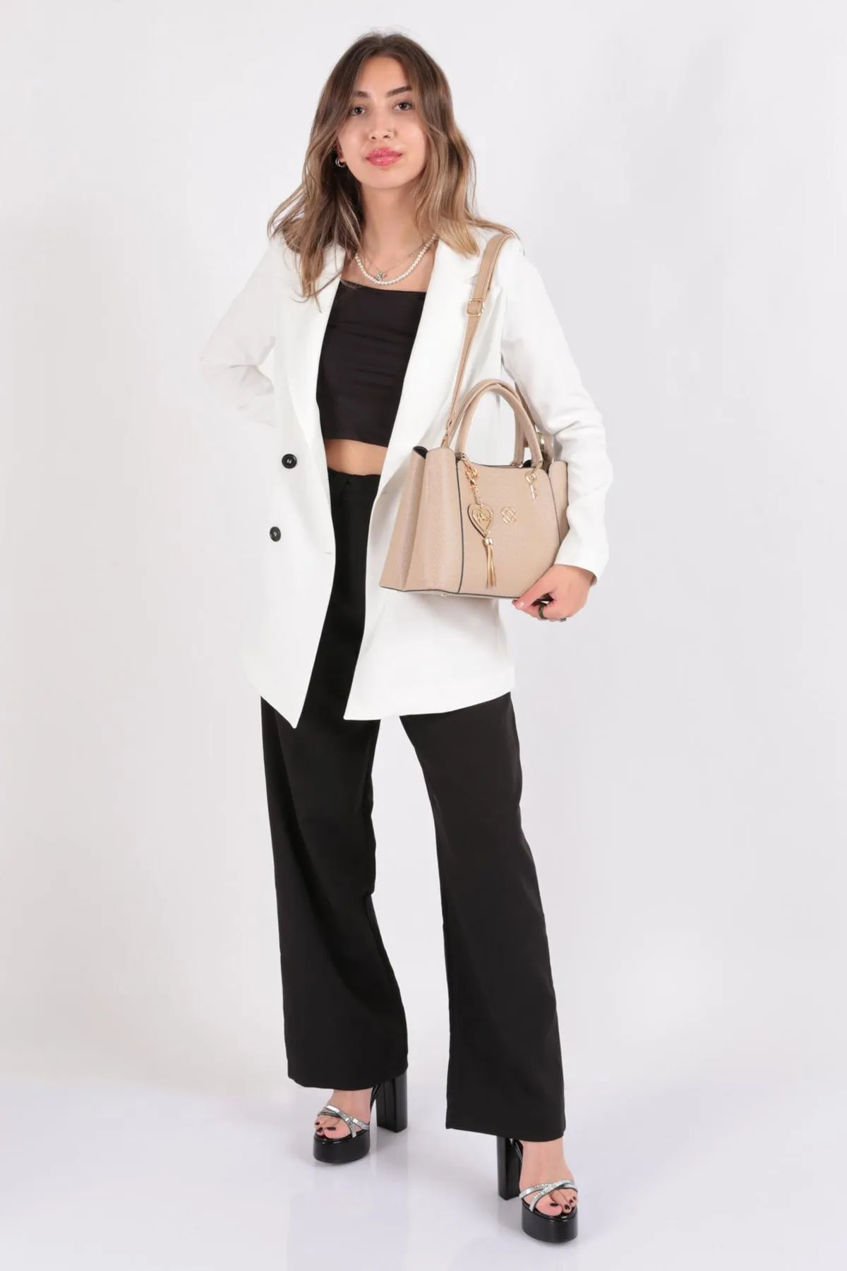 DGN  Schulter- und Handtasche für Damen Modell 3267 mit Nerzmosaikmuster