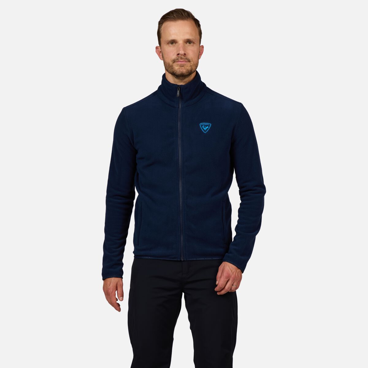 Herrenfleecejacke mit durchgehendem Reißverschluss Strawpile