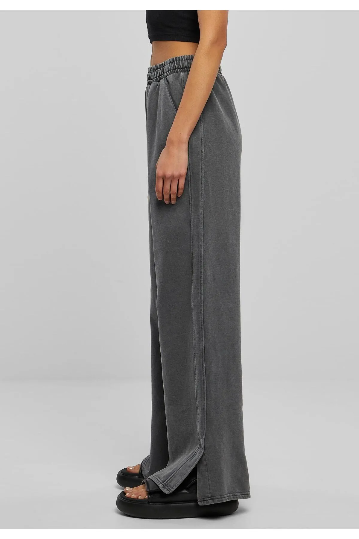 Urban Classics  Damen Ladies Heavy Terry Garment Dye Slit Pants