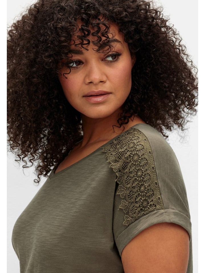 sheego Shirt in oliv günstig kaufen