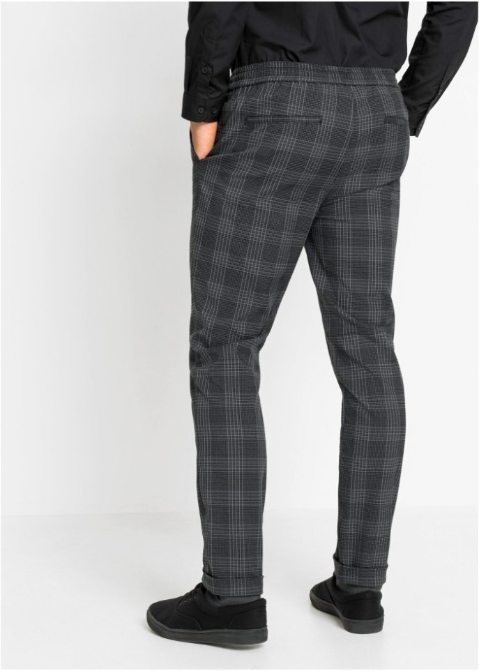 Slim Fit Stretch-Schlupfhose in verkürzter Länge, Tapered