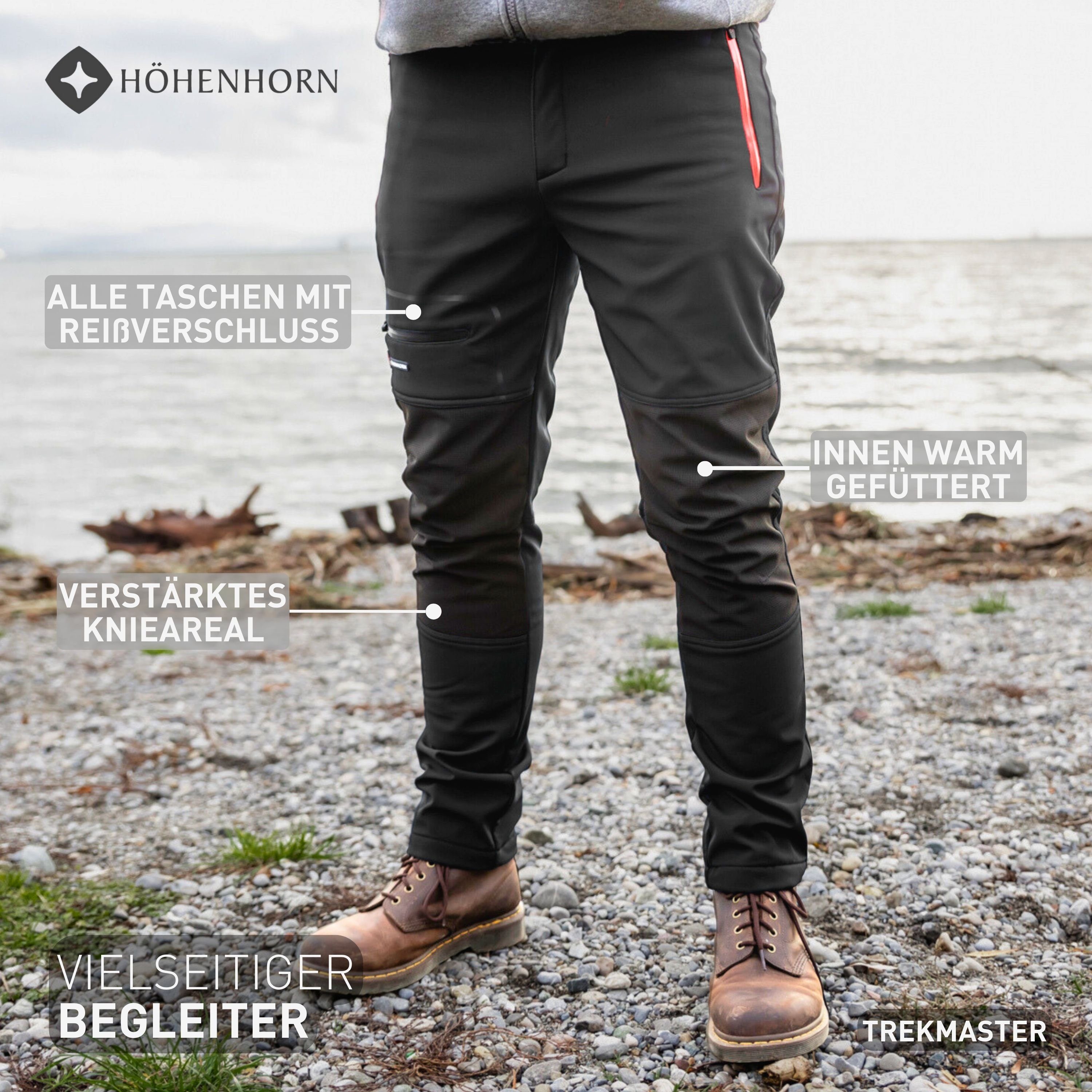 Höhenhorn Funktionshose Trekmaster Herren Softshellhose Outdoorhose Gefüttert Snowboardhose