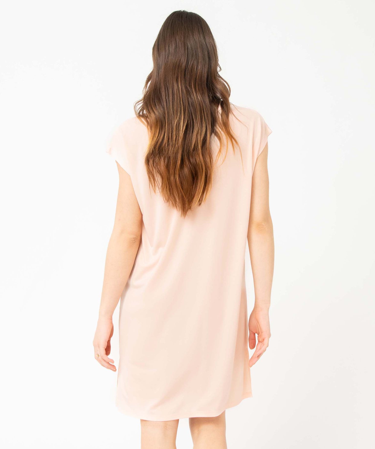 Chemise de nuit femme coupe oversize à manches courtes beige | GEMO