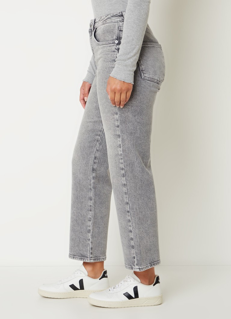 Pantaloni scurți din denim OPUS Lani cu talie înaltă și croială dreaptă