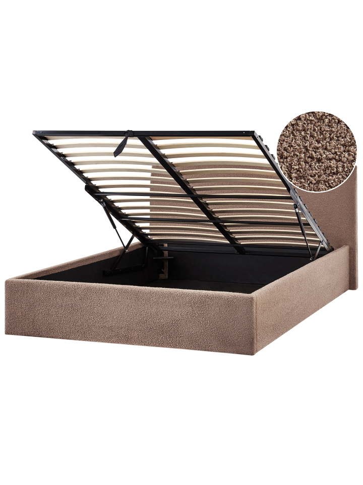 Beliani Doppelbett ORBEY in Braun - (W) 157 x (H) 88 x (L) 212 cm günstig kaufen onesize