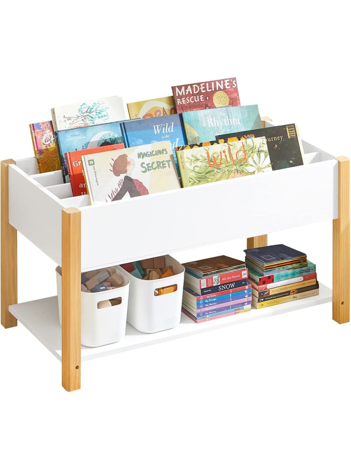 SoBuy Bücherregal in Weiß/ Braun - (B)85 x (H)45 x (T)42cm günstig kaufen onesize