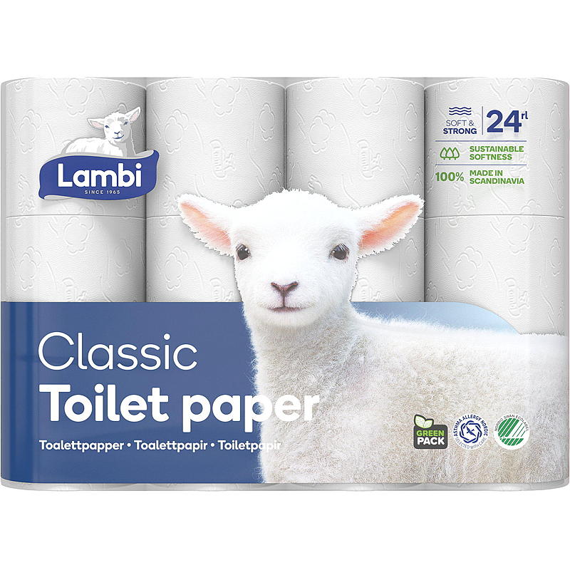 Lambi Toalettpapir 24-pk hvit Lambi