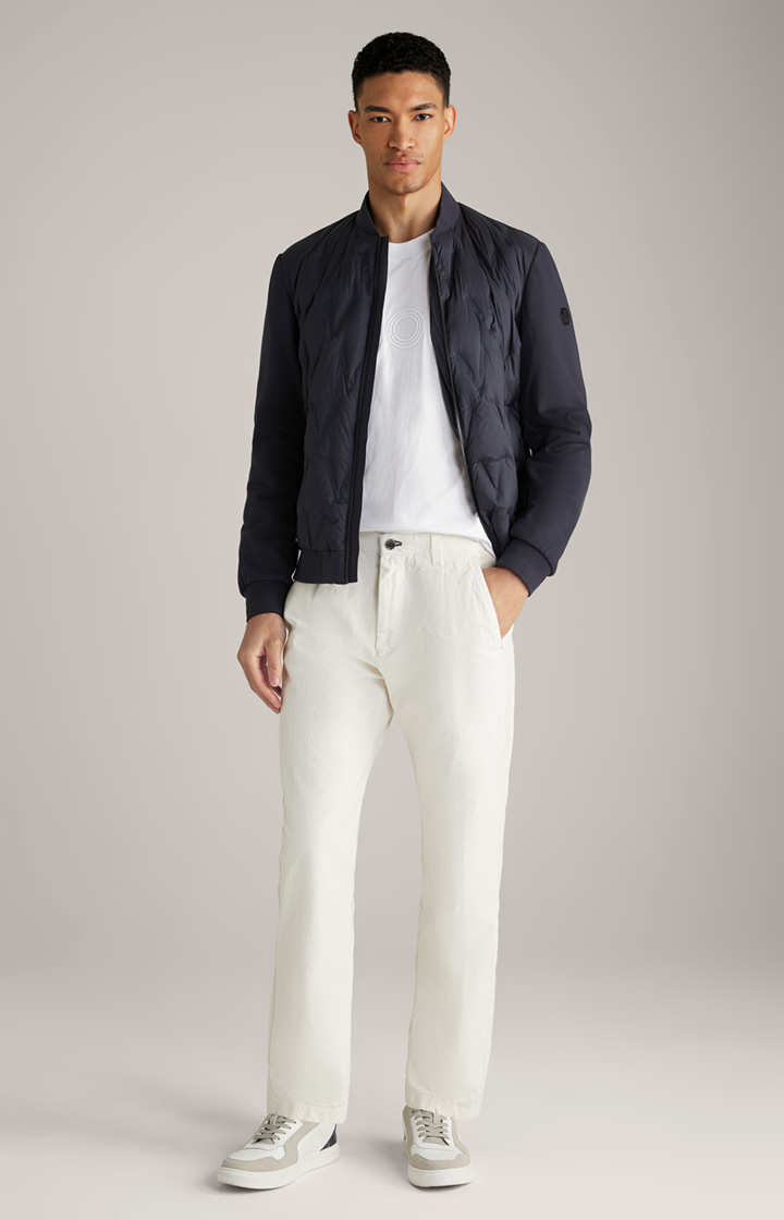 Baumwoll-Chino Len in Offwhite