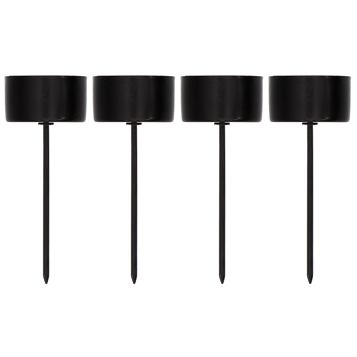 Stabkerzenhalter, schwarz, 3,5 cm, 4 Stück