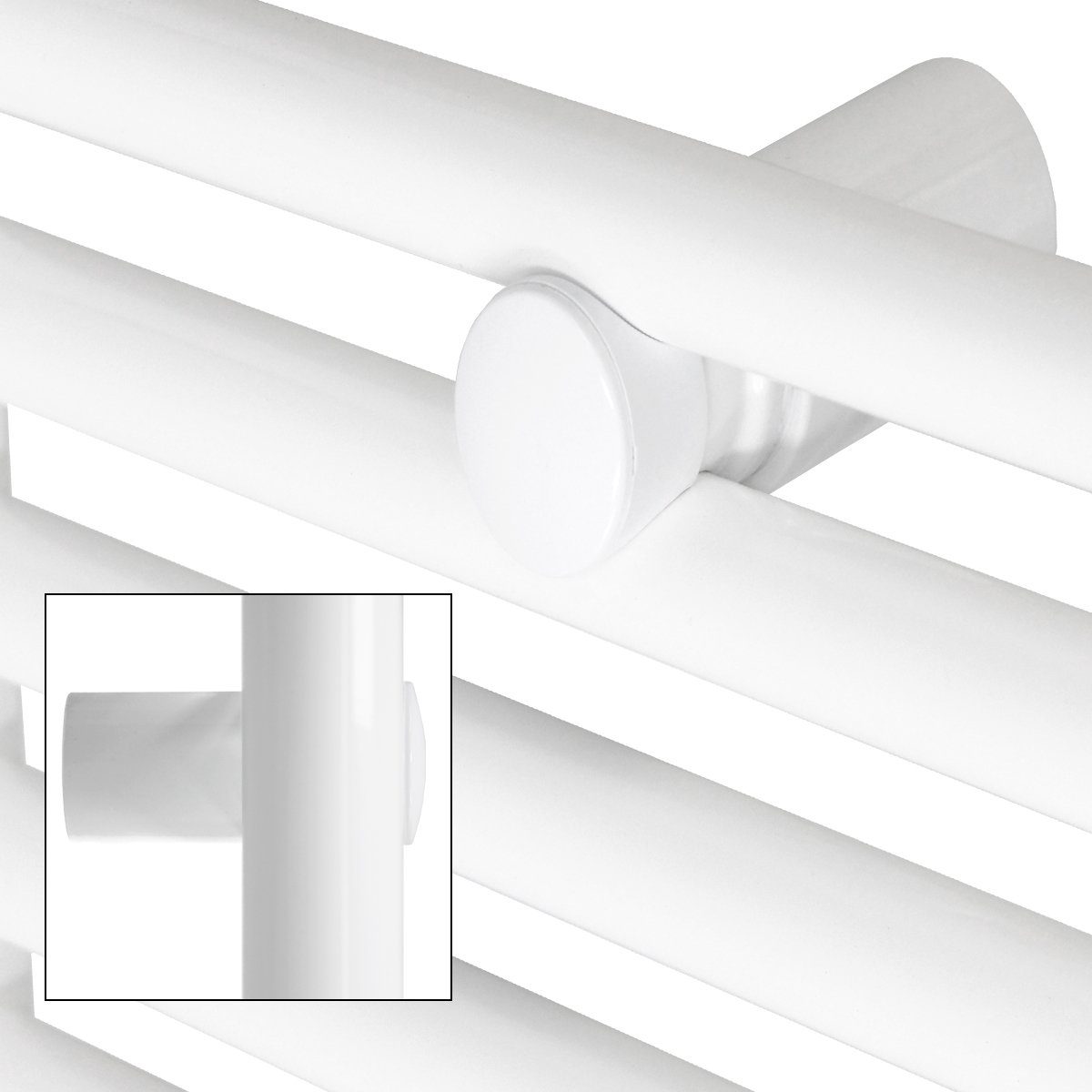 ECD Germany Badheizkörper Elektrisch mit Heizstab 1200W, 600x1500mm Weiß