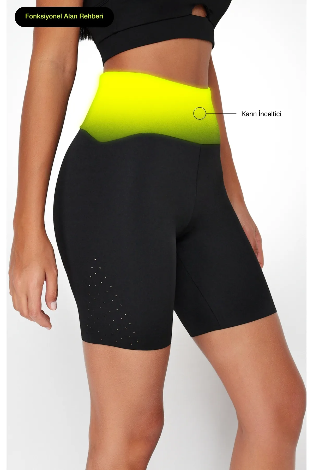 Trendyol Collection  Schwarze Extra Recovery Micro Hole Strick-Sport-Leggings für Radfahrer/Biker/kurze Bikerhose THMSS24TY00012