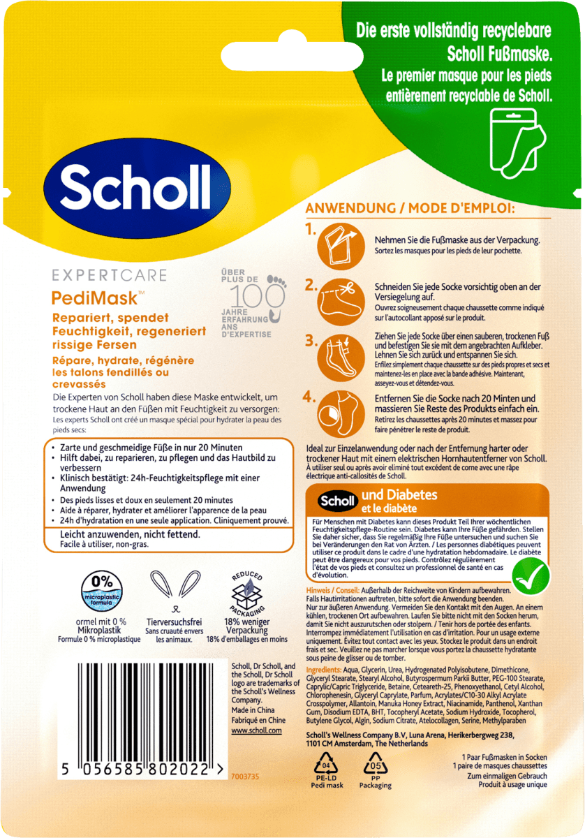 Fußmaske Socken ​mit Manuka-Honig (1 Paar), 2 St