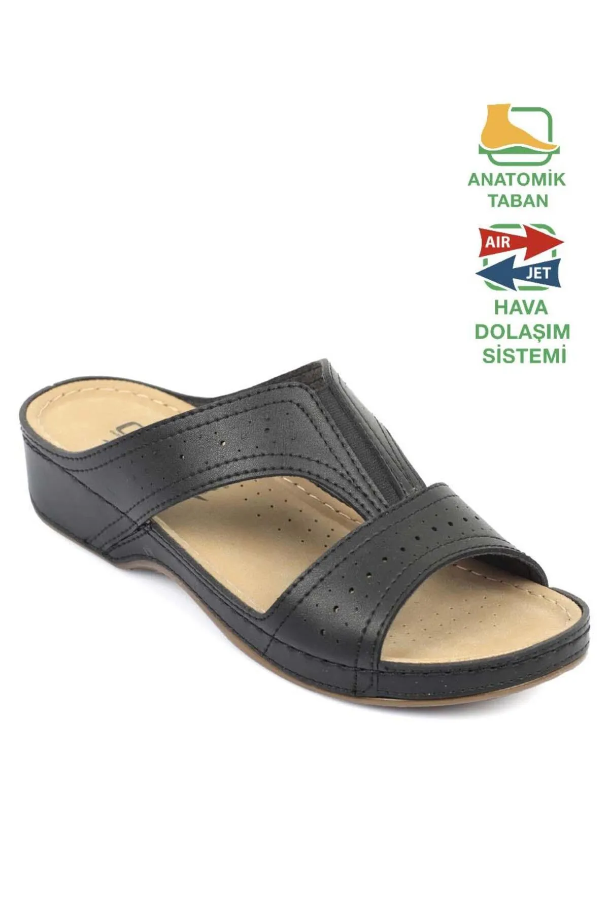 Capone Outfitters  Capone Z0426 Schwarze anatomische Komfort-Hausschuhe für Damen