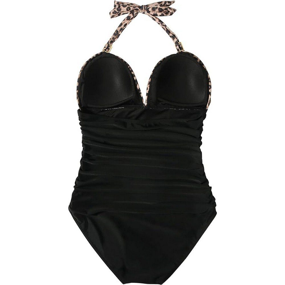 Ronner UG Bade-Shirt Badeanzug Damen Raffungen Push Up Shape Bademode Neckholder Bikini