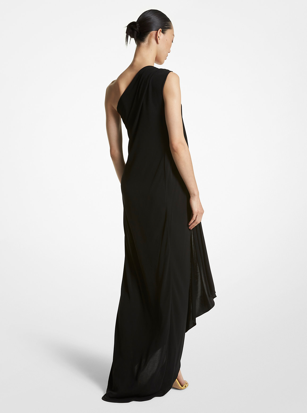 Crepe Jersey Toga-kjole - SVART