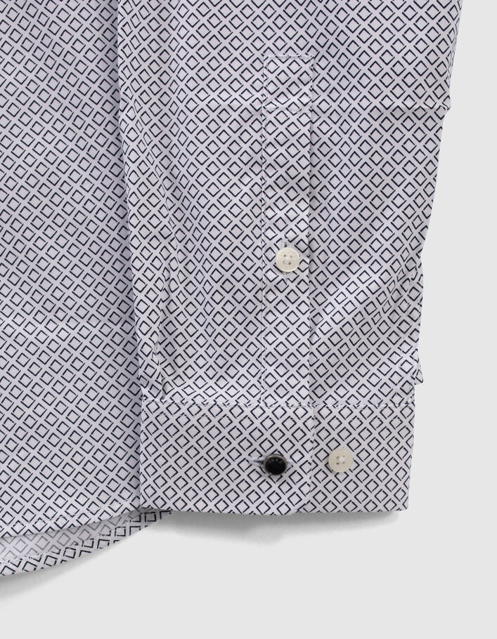 Chemise SLIM blanche imprimé minimaliste EASY CARE Homme