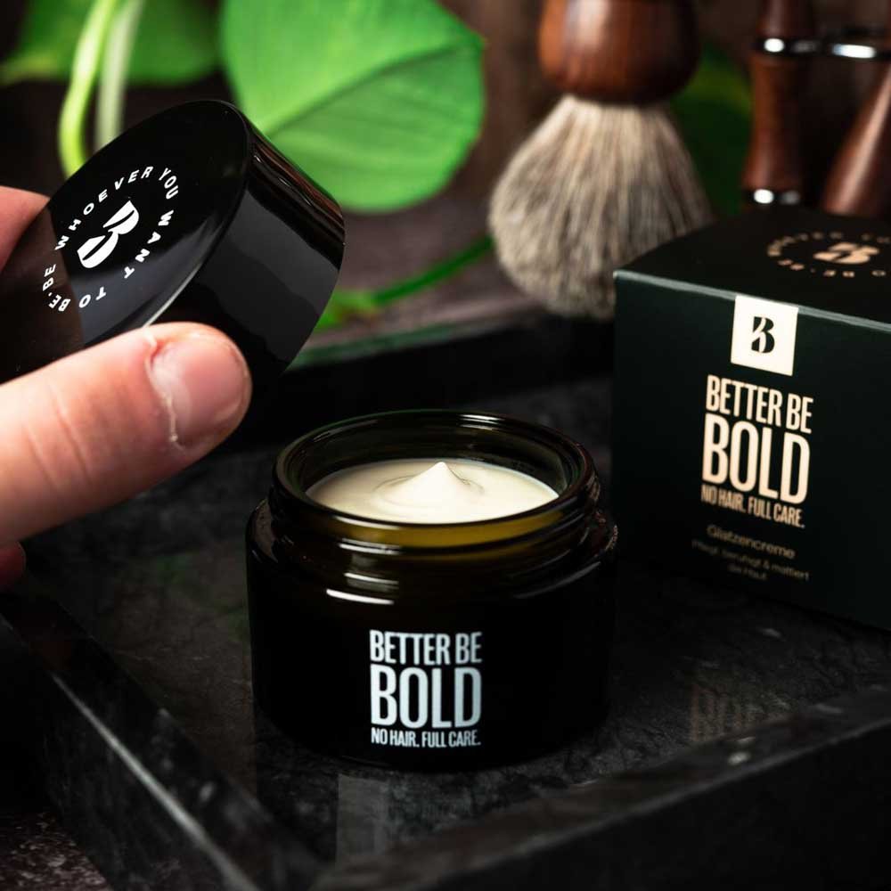 BETTER BE BOLD Kopfhautpflege Mattierende Glatzencreme (0-3mm) mit Anti-Shine-Effekt