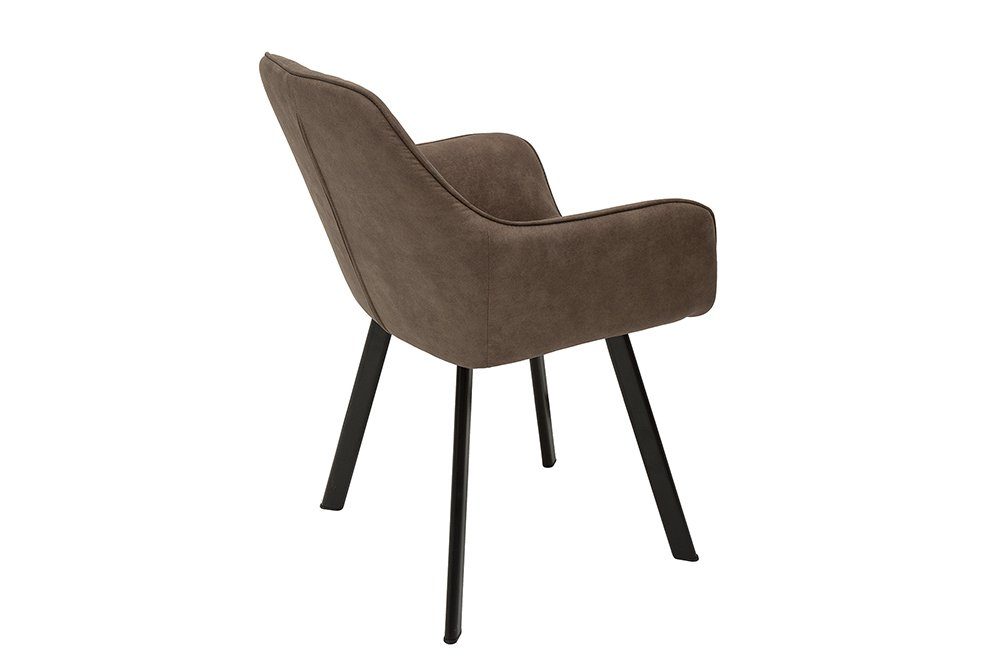 riess-ambiente Polsterstuhl PALERMO taupe / schwarz (Einzelartikel, 1 St), Esszimmer · Microfaser · Metall · mit Armlehne · Retro