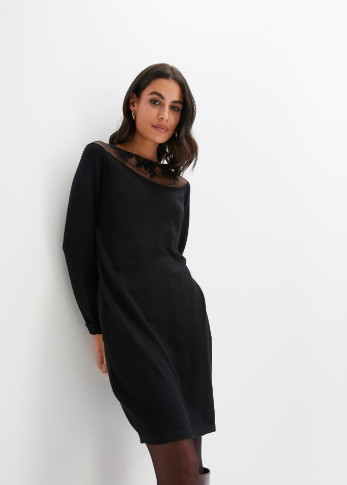 Strickkleid mit Spitze