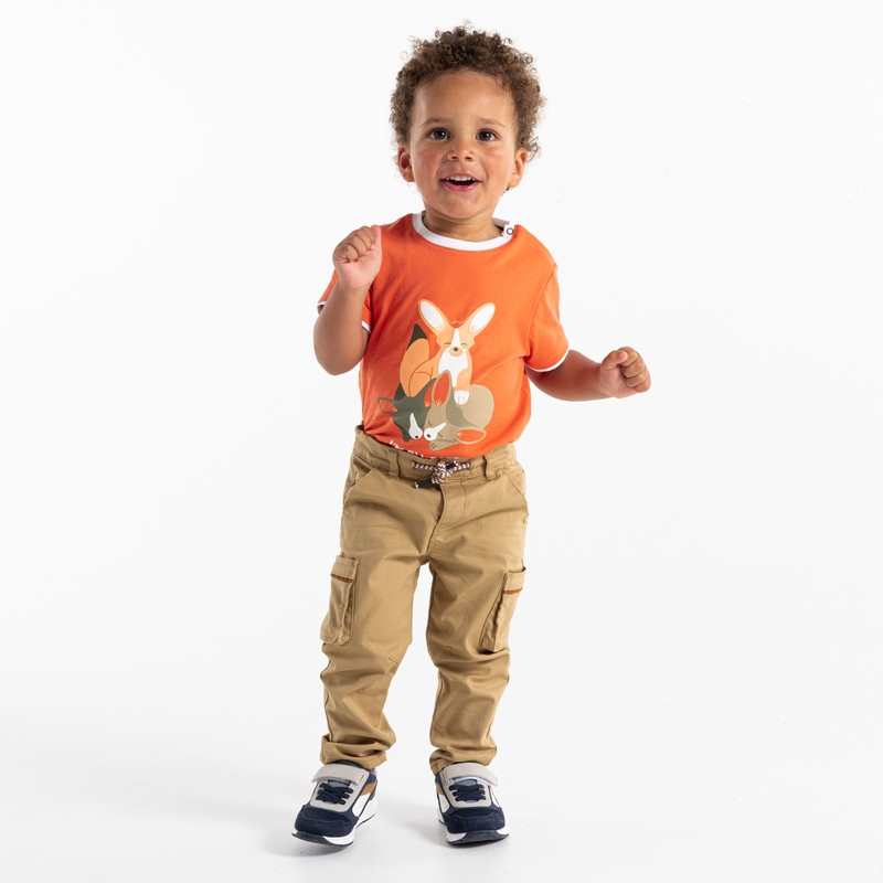 Pantalon battle coton fantaisie beige bébé garçon